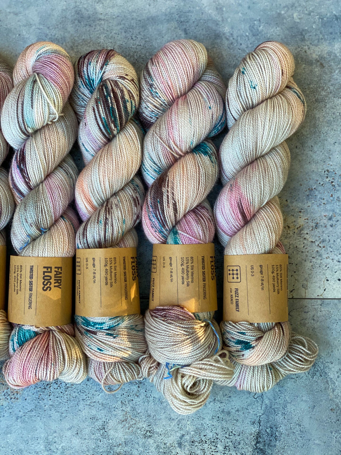 Fairy Floss on Twisted Sister (Fingering)