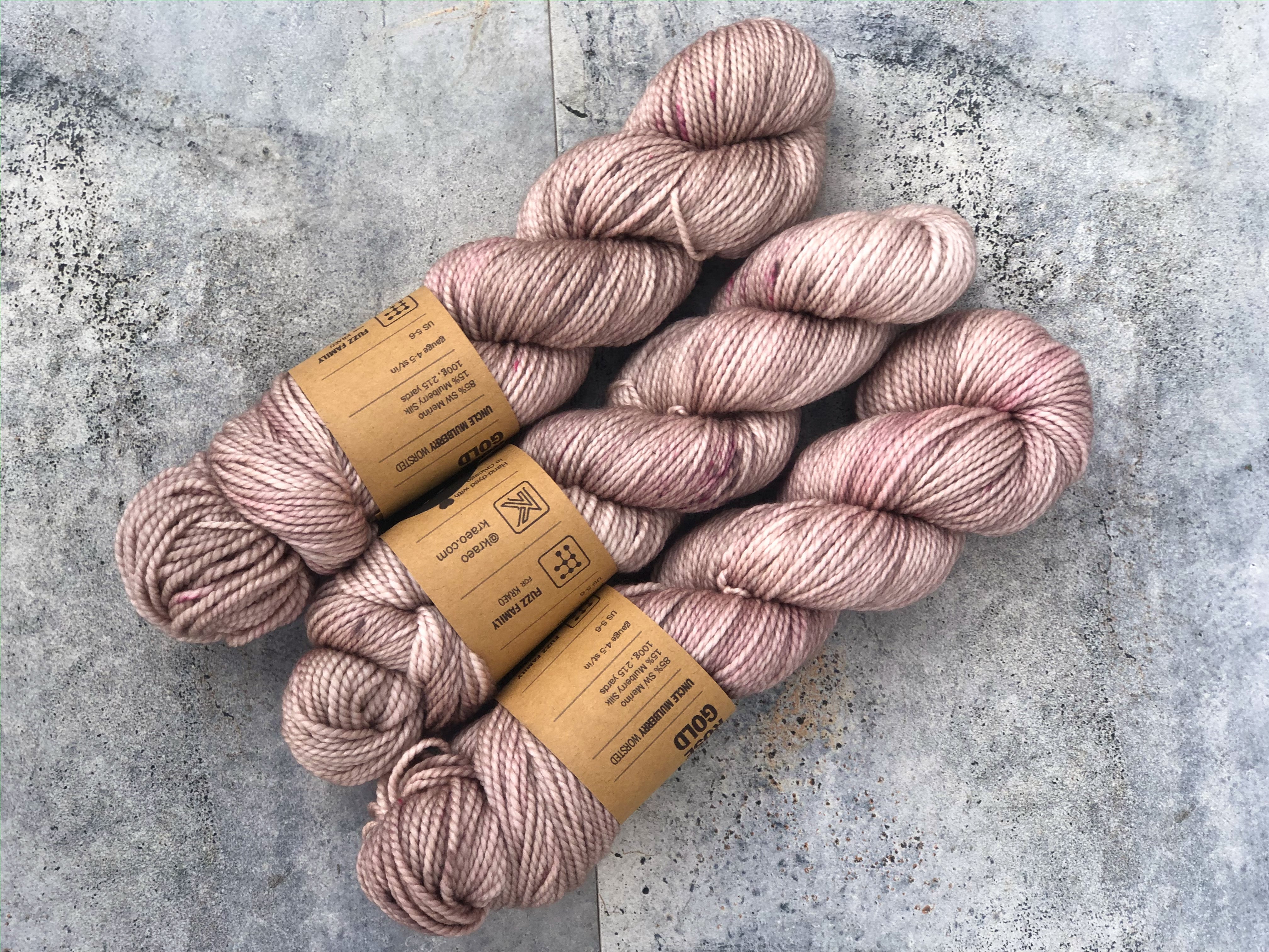 Rose Gold on Uncle Mulberry (Worsted)