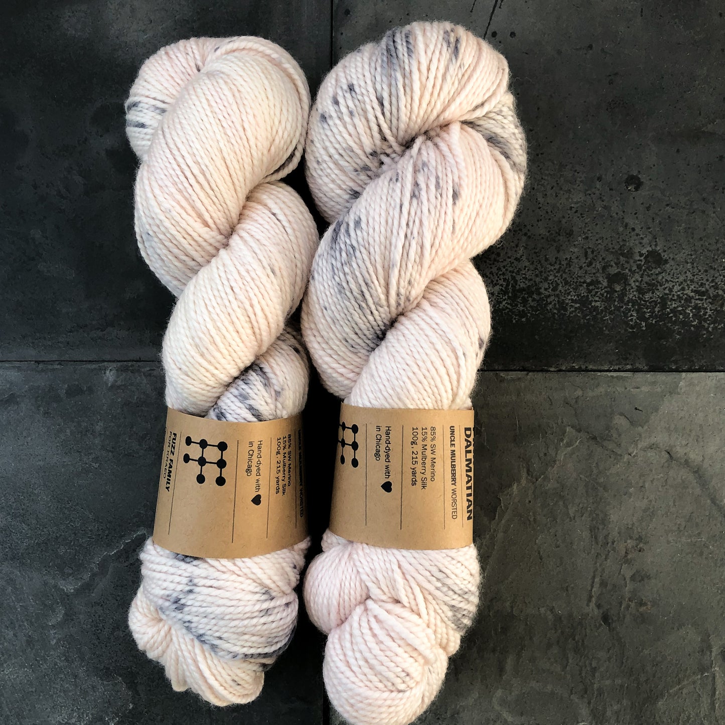 Pink Dalmatian on Uncle Mulberry (Worsted)
